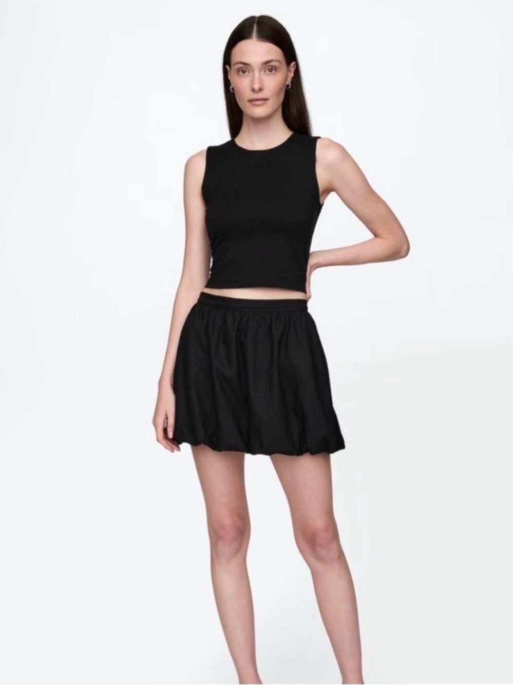 NWT GAP Black Linen-Blend Bubble Mini Skirt size Medium Petite SOLD OUT